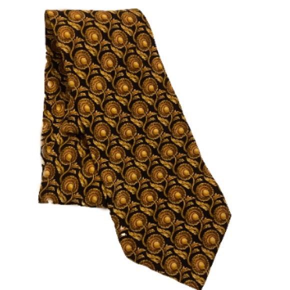 The Metropolitan Museum of Art black and gold floral patterned men’s neck tie - Picture 1 of 4